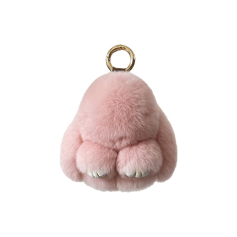 Cute Rex Rabbit Fur Doll Bunny Car Keychain Pendant Mini Bag Plush Dead Ornament Rabbit