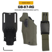 6354DO Left - handed Tactical Pistol Glock 17 Holster with X300U - A QLS Adapter, Leg Shroud, Drop, and MHA Leg Strap Kit