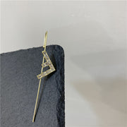 Unicorn Copper Micro inlaid with Haoshi Piercing Ear Needles Surrounding Ear Bones Diagonal Earrings