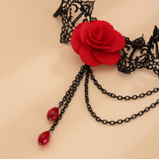 Sexy Red Rose Lace Leg Chain Sweet Cool Style Elastic Leg Strap Lolita Leg Ring