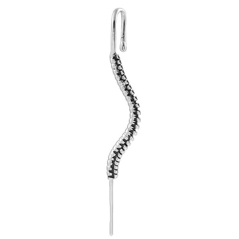 Stainless steel casting tiger snake ear hanging ear clip punk exaggerated puncture ear needle simple diagonal ear