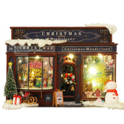 DIY Wooden Merry Christmas Wonderland Dollhouses Miniature Kits With LED Light Home Decoration For Adult Xmas Handmade Gifts