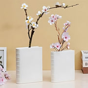 Book Vase - Ceramic, Cute & for Home Decor, with Flower & Shelf Options