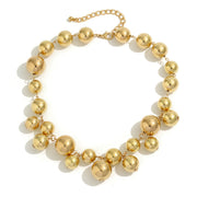 Exaggerated large bead short neck collar for female choker with punk temperament, imitating pearl collar