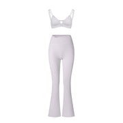 Yoga suit set sandblasting tight fitting shaping high waist fitness sports leisure yoga suit set