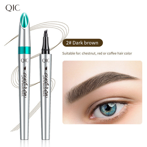 Imitation wild eyebrow waterproof and non smudging four claw forked liquid eyebrow pencil