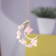 Natural crystal broken stone moon pendant Melkaba DIY woven wind chime pendant decoration crystal ornament gift