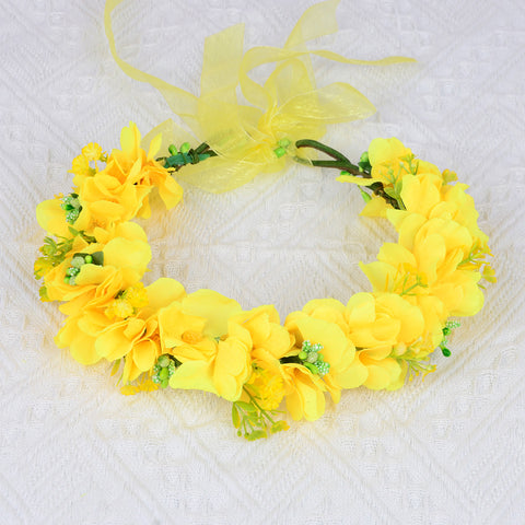 Super Immortal Simulation Rapeseed Flower Wreath Countryside Scenic Area Photo Headwear Fairy Girl Children's Hair Accessories Hair Hoop