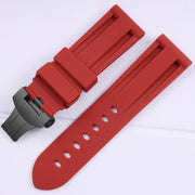 Panerai sea rubber watch strap original butterfly buckle folding buckle waterproof rubber silicone strap men's 22 24mm