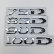 Suitable for Tesla MODEL3 S X Y 75D 85D 90D 100D displacement tail label metal car sticker