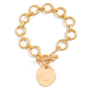 Ins style heart-shaped metal pendant bracelet irregular circular Bracelet