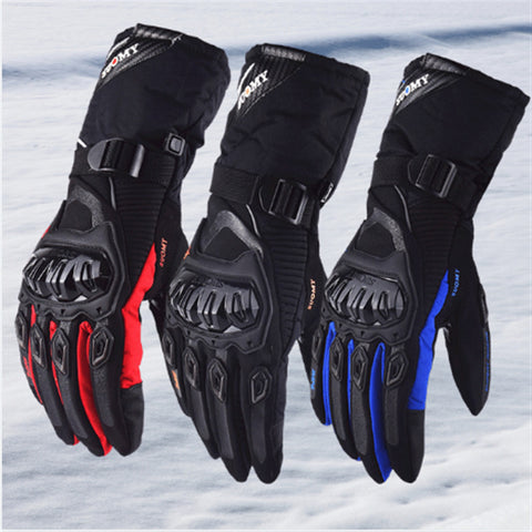 Motorcycle waterproof, windproof, warm winter touch-screen motorcycle riding gloves hand guards anti-fall thick long gloves