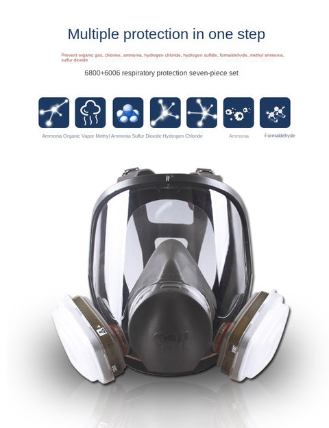 3M Mask 6800 Full Face Protective Mask Anti Paint Spray Odor Anti Industrial Dust Gas Mask