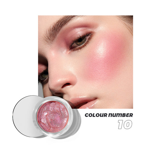 Pudaier 10-color liquid blush eyeshadow brightens lips and cheeks to contour naturally with fine glitter highlights