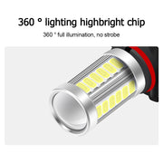 2pcs H8 H11 LED Bulbs HB4 9006 HB3 9005 H16 JP H9 Fog Lights Driving 5730 33SMD Tail Lamp Car Light parking 12V Auto 6000K White