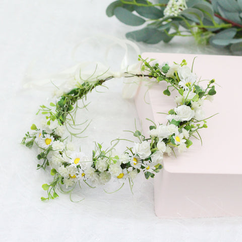 Flower garland headwear handmade daisy sky star vine flower crown wedding flower girl bridesmaid photo hair accessory girl