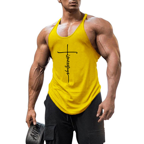 Pure cotton bodybuilding and fitness vest muscle men's sports deep digging 1cm thin shoulder strap sling