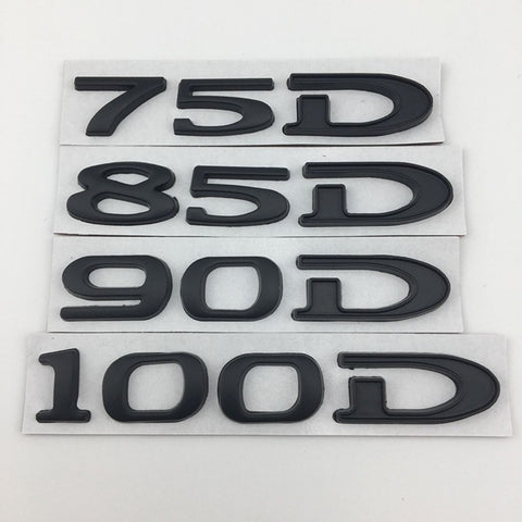 Suitable for Tesla MODEL3 S X Y 75D 85D 90D 100D displacement tail label metal car sticker