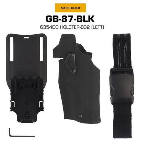 6354DO Left - handed Tactical Pistol Glock 17 Holster with X300U - A QLS Adapter, Leg Shroud, Drop, and MHA Leg Strap Kit