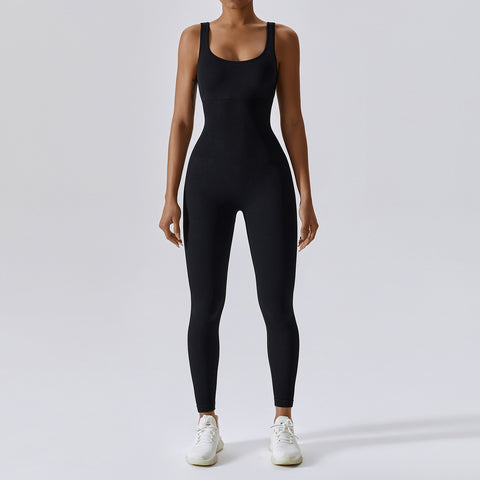 Spring seamless one-piece yoga suit for Europe and America, dance, abdominal tightening, slimming, sports, elastic and tight fitting jumpsuit