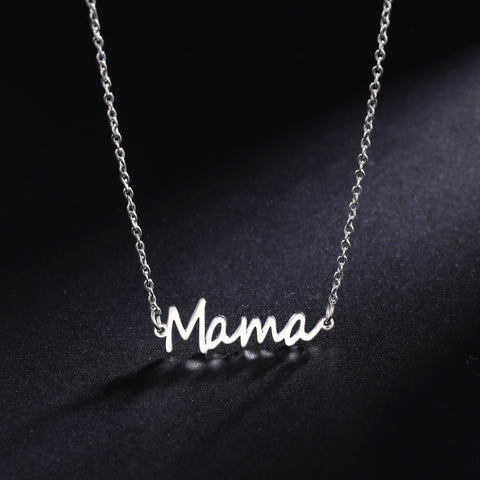 Cut titanium steel hollow Mama pendant 304 stainless steel necklace