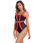 European and American one-piece swimsuit with adjustable shoulder straps and multi-color printed conservative bikini swimsuit