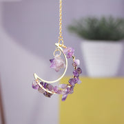 Natural crystal broken stone moon pendant Melkaba DIY woven wind chime pendant decoration crystal ornament gift