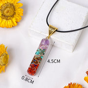 Rainbow Stone Orgone Pendant Dropping Resin Crystal Half Gemstone Necklace Jewelry