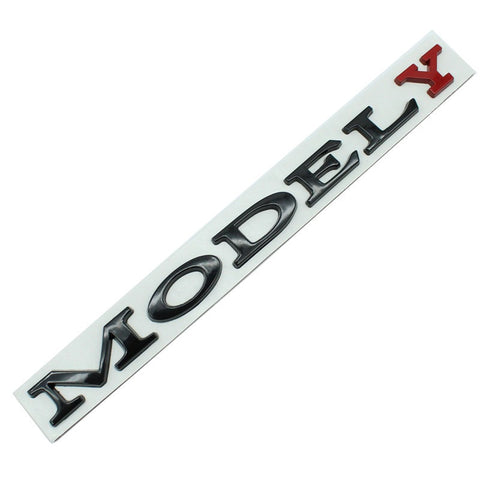 Suitable for Tesla Model 3/Y modified metal rear badge MODELY red letter car badge sticker