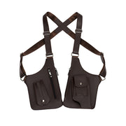 A medieval - style leather harness bag that is an anti - theft wallet, phone pouch, and suitable for men's Viking  cosplay.