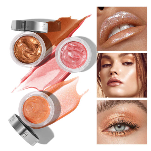 Pudaier 10-color liquid blush eyeshadow brightens lips and cheeks to contour naturally with fine glitter highlights