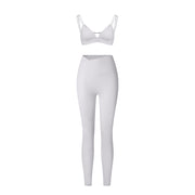 Yoga suit set sandblasting tight fitting shaping high waist fitness sports leisure yoga suit set