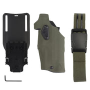 6354DO Left - handed Tactical Pistol Glock 17 Holster with X300U - A QLS Adapter, Leg Shroud, Drop, and MHA Leg Strap Kit