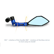 Universal CNC Aluminum Motorcycle Handlebar Rear View Mirrors Blue Anti-glare Mirror for Honda Yamaha Suzuki Scooter ktm